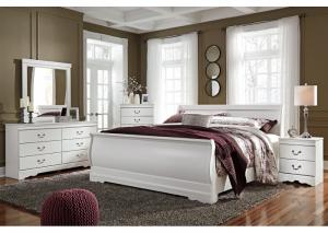 Image for Anarasia White Queen Sleigh Bed w/Dresser, Mirror and 1 Nightstand