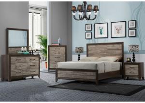 Image for Jaren Beige/Brown  Queen Bed w/Dresser, Mirror, Chest and One Nightstand