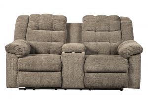 Image for Workhorse Cocoa Double Reclining Loveseat w/Console
