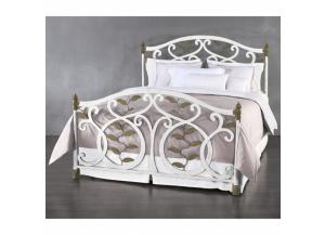 Laurel Queen Complete Iron Bed in Vintage White