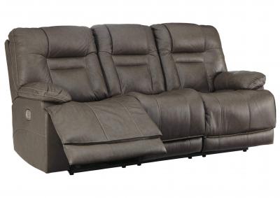 Image for Black/Gray Wurstrow Power Reclining Sofa