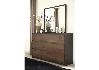 Ashley Furniture Windmore Dark Brown Dresser + Mirror