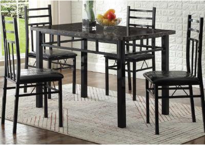 5 PC Faux Marble Dining Set