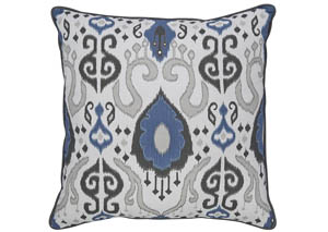 Image for Damaria Blue/Ivory/Brown Pillow (4/CS)