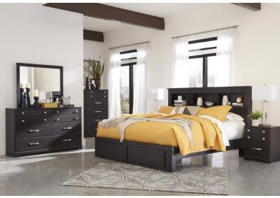 Image for Reylow Dark Brown Queen Storage Bed w/Double Dresser and Nightstand