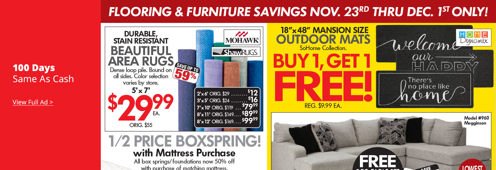 Flooring and Furniture Savings - View our Ad