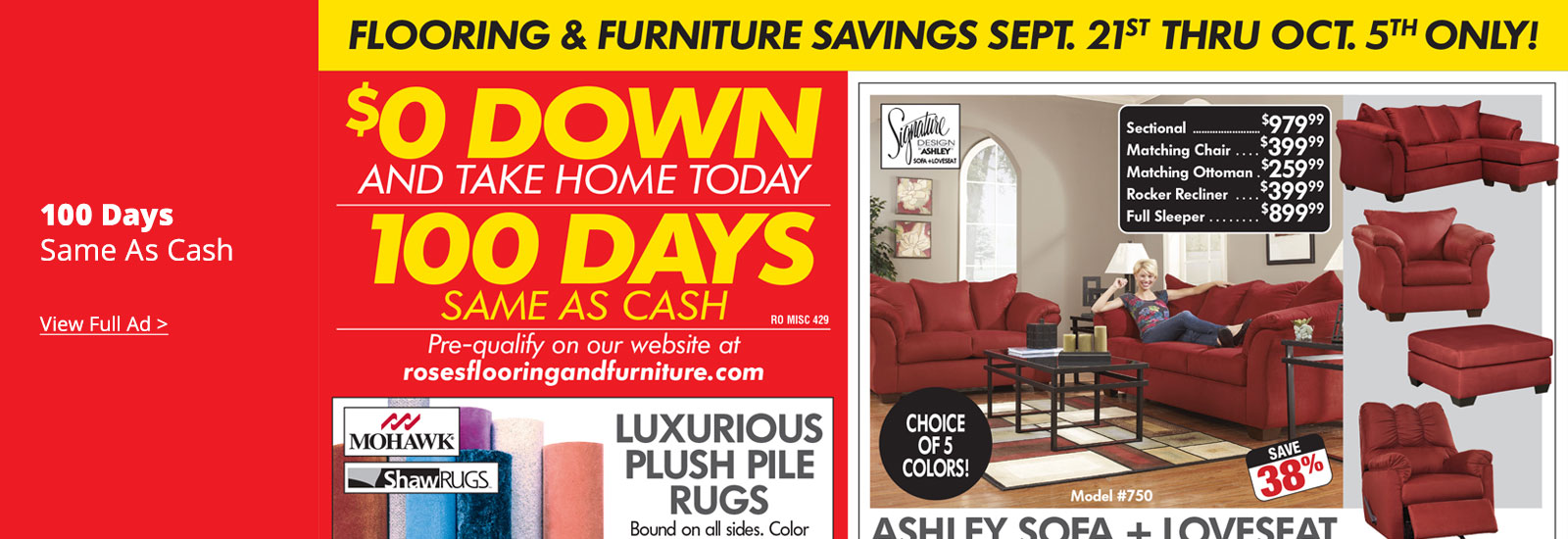 Flooring and Furniture Savings - View Our Ad