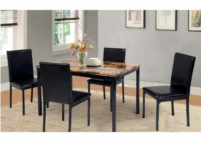 Image for Faux Marble Table & 4 Chairs