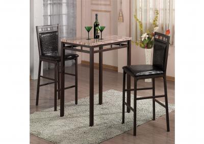 Image for Faux Marble Bistro and 2 Chairs