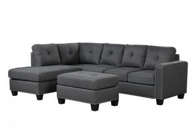 7316 Clyde 3pc sectional with ottoman