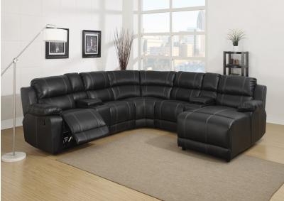 Image for 212 6pc Black Leather Sectional 