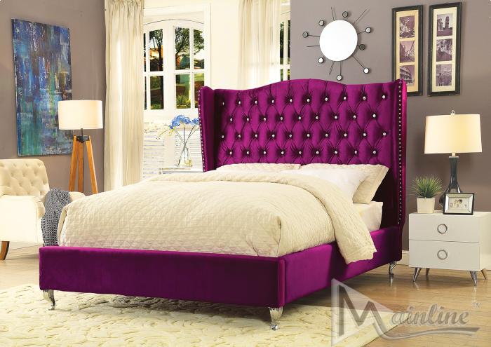 Violetta Purple Velvet True Queen Platform Bed Violetta Purple Velvet True Queen Platform Bed Sale 499 00 Dimension Available In Full Queen King