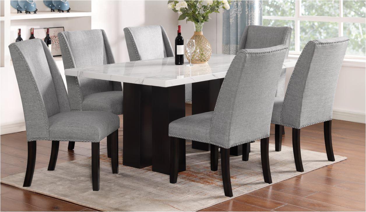 Faust 7 Pc Adjustable Faux Marble Table,Brandywine Showcase