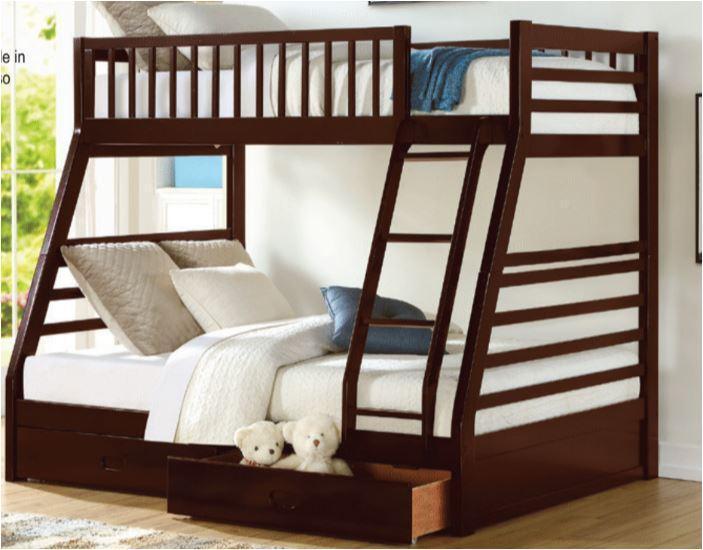 Twin/Full Bunkbed With Drawers Espresso ,Brandywine Showcase