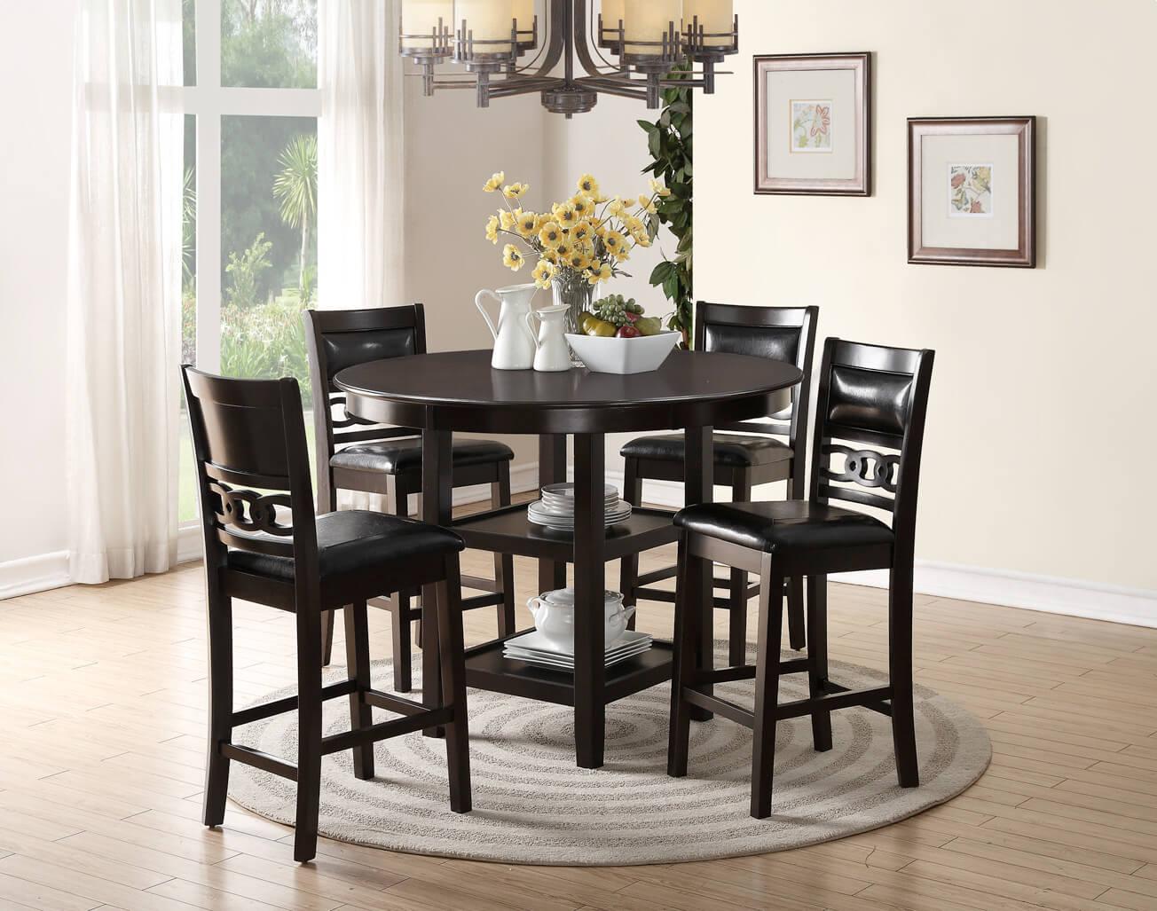 Gia Ebony Counter Table 4 Stools,Brandywine Showcase