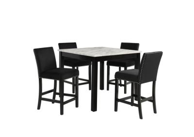 Celeste Counter Height Table 4 Stools Black