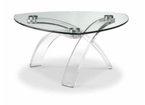 Image for Cassius Pie Shaped Acrylic/Glass Cocktail Table