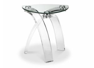 Image for Cassius Pie Shaped Acrylic/Glass End Table