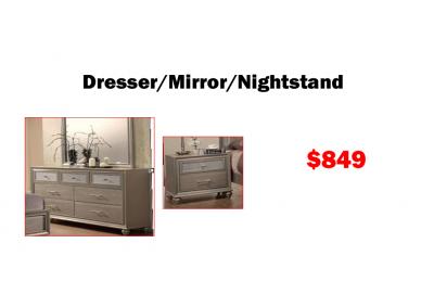 Lila Dresser/Mirror/Nightstand (FLOOR MODEL)