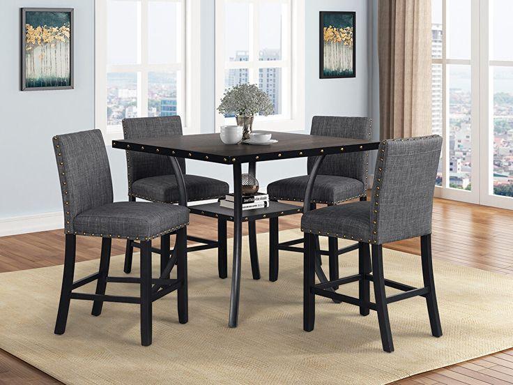 Gaucho 5 Piece Pub Set With Gray Chairs,Mainline