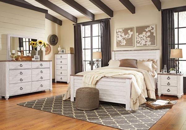 Willowtown Queen Panel Bed, Dresser, Mirror,In-Store Product