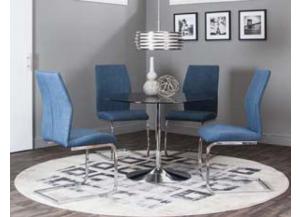 Rocket 5 Piece Dinette With 4 Blue/Tweed Chairs