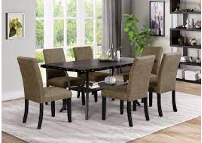 Image for Gaucho, 7 Piece Dining Set, With Brown Chairs