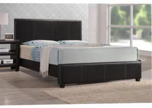 Image for Brown Leather Twin Bed Frame 