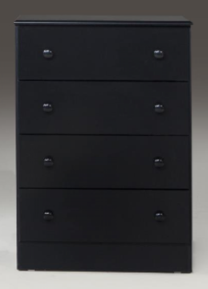 4 Drawer Fully Assembled Black Chest,Kith Furniture
