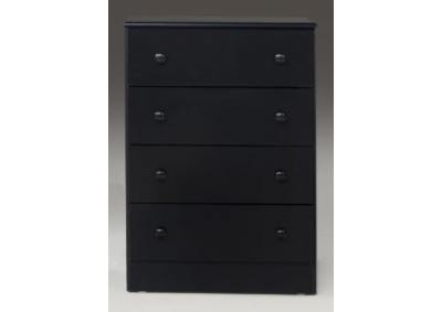 Image for 4 Drawer Fully Assembled Black Chest