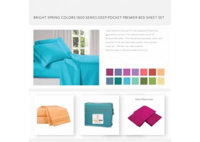 Image for Bright Colors 1800 Series Deep Pocket QUEEN Sheet Set
