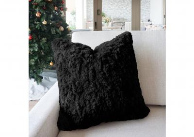Image for Morgan Faux Fur Throw Pillows - Black