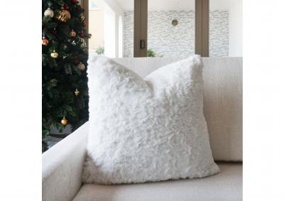 Image for Morgan Faux Fur Throw Pillows - White