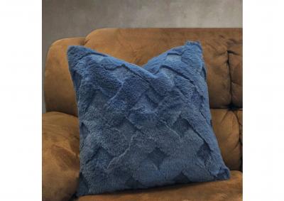 Image for Lattice Faux Fur Pillows - Ocean
