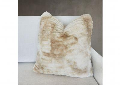 Image for Ruched Tie Dye Faux Fur Throw pillows - Beige
