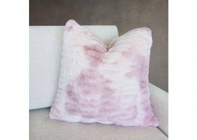 Image for Ruched Tie Dye Faux Fur Throw pillows - Blush