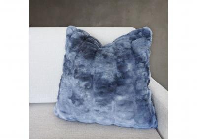 Image for Ruched Tie Dye Faux Fur Throw pillows - Denim