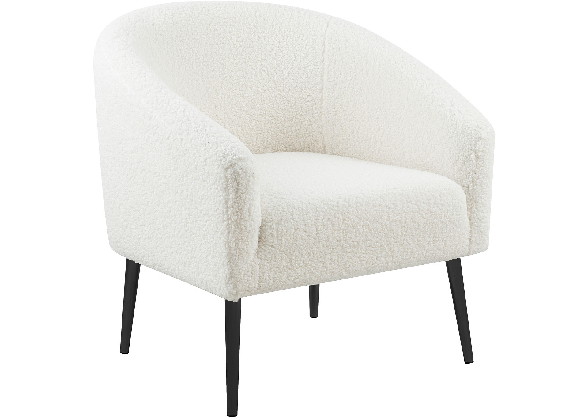 Viktoria White Faux Sheepskin Fur Accent Chair,"Serafina" In-Store
