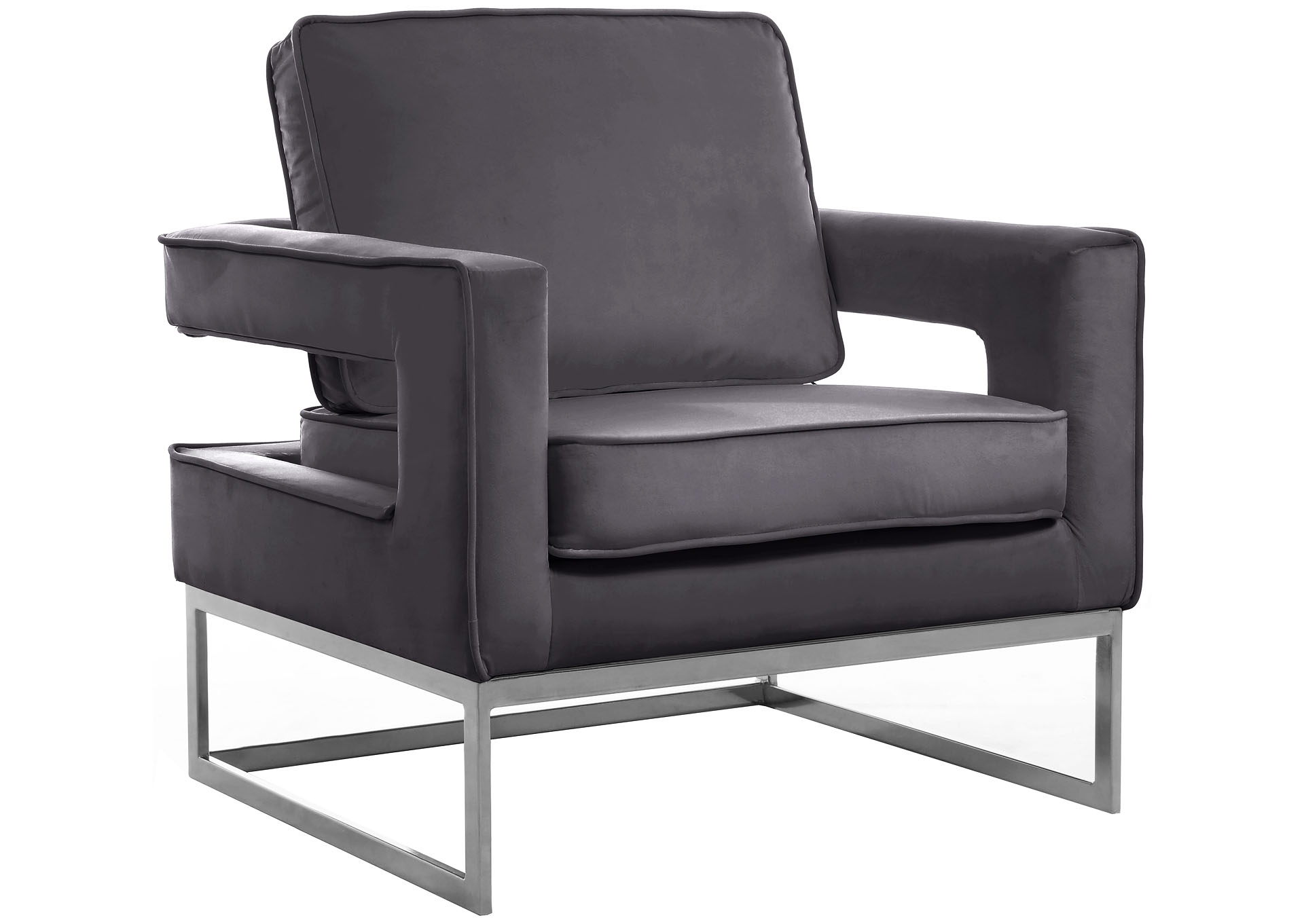 Reeva Grey Velvet Accent Chair,"Serafina" In-Store