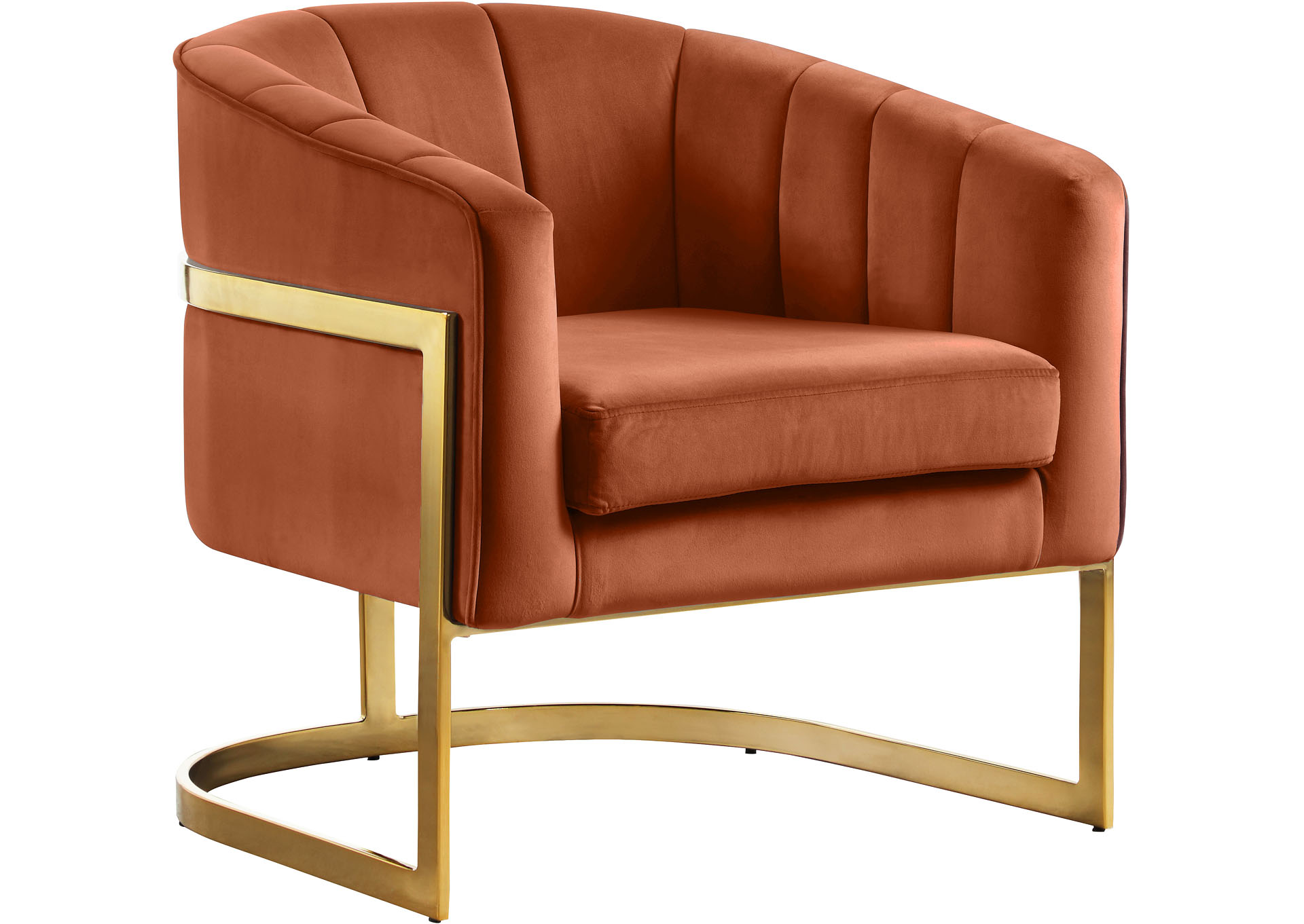 Ailah Cognac Velvet Accent Chair,"Serafina" In-Store