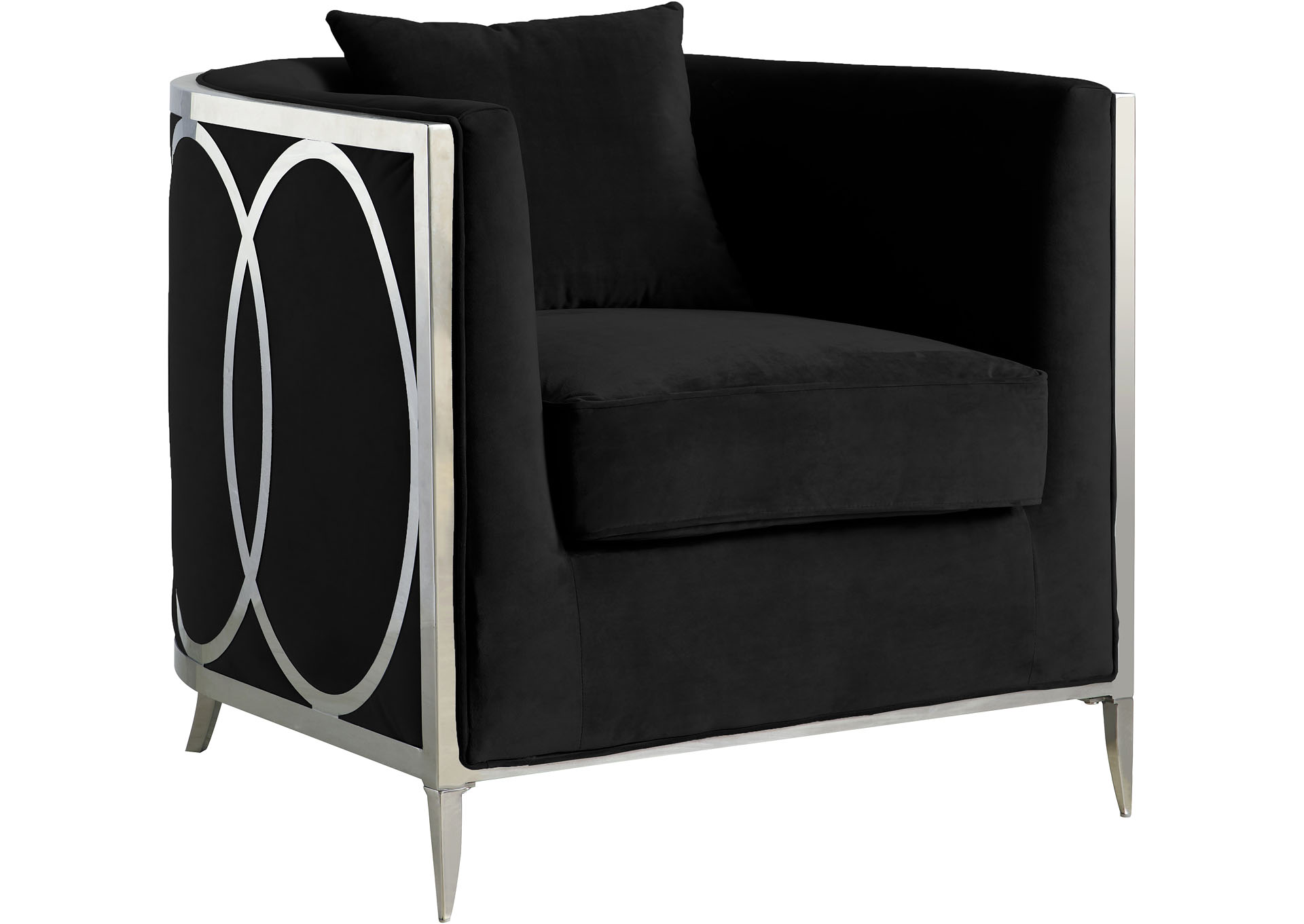 Alessia Black Velvet Accent Chair Coco Furniture Galleries