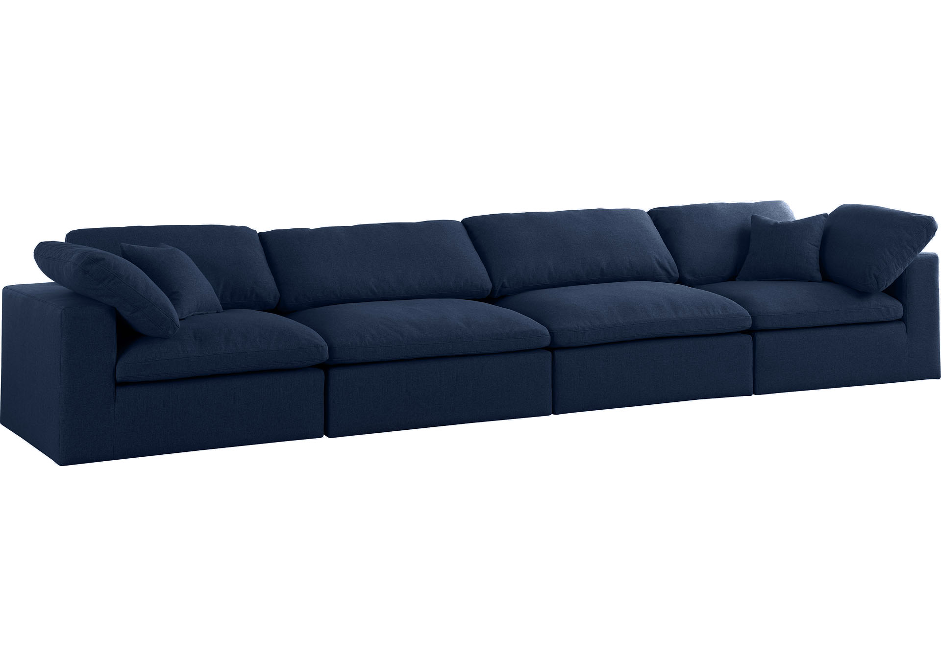 Aayra Navy Linen Fabric Deluxe Cloud Modular Sofa Coco Furniture Galleries