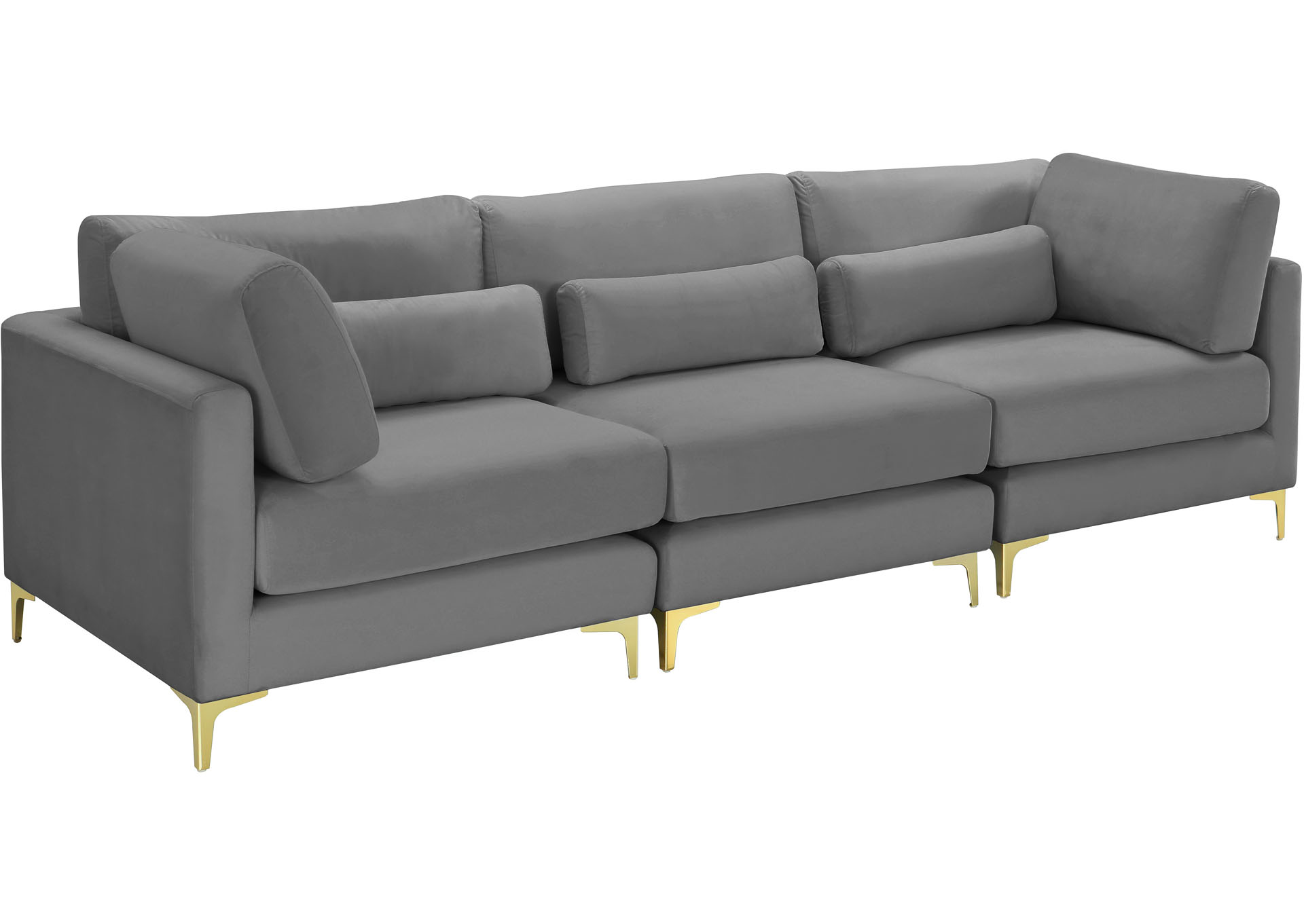 Damian Grey Velvet Modular Sofa (3 Boxes) Coco Furniture Galleries