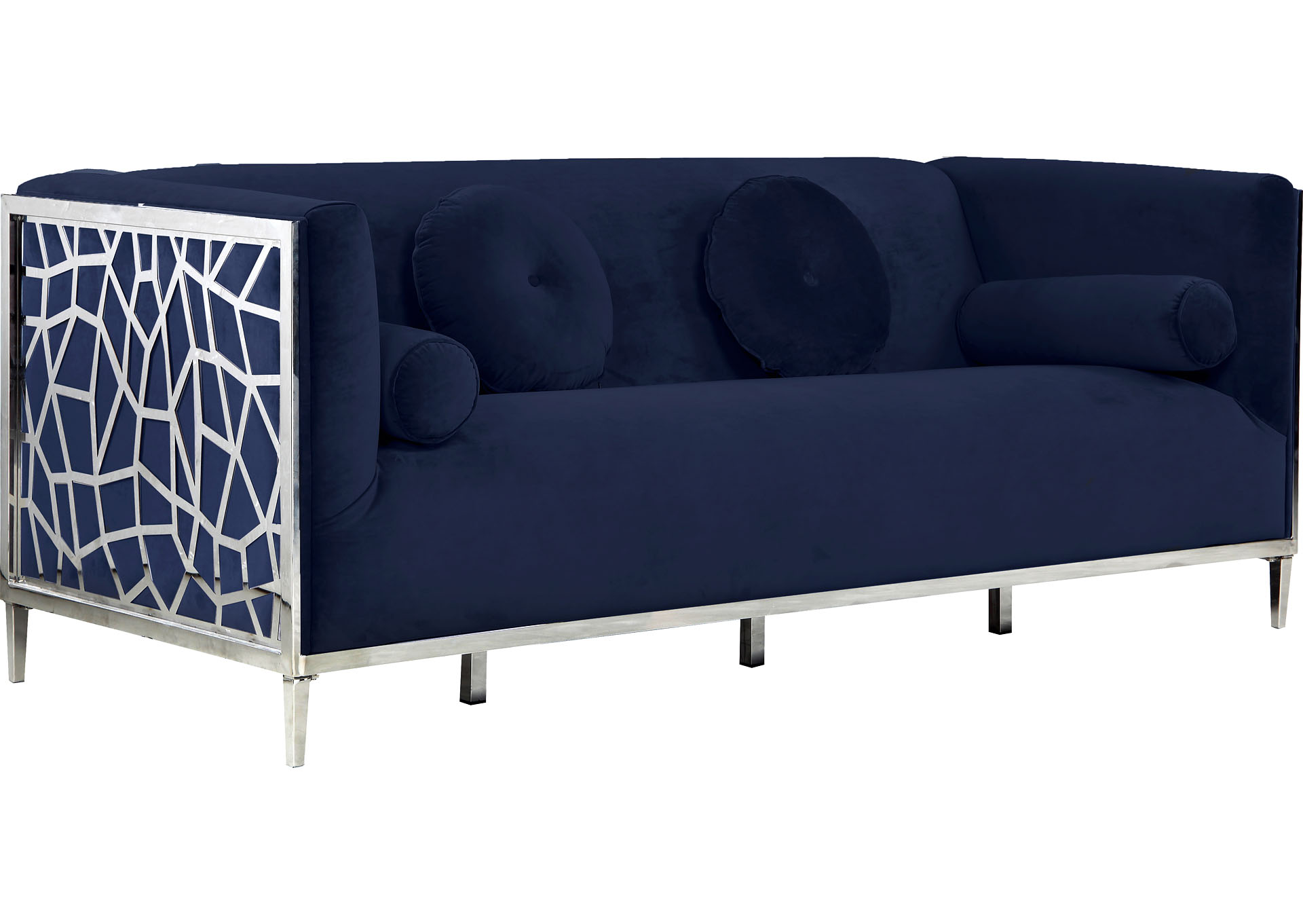 Gracey Navy Velvet Sofa Coco Furniture Galleries   672Navy S 1 