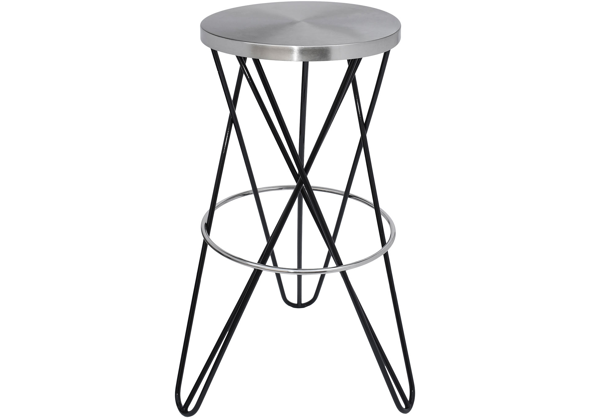 Tyso Black / Silver Bar Stool Coco Furniture Galleries