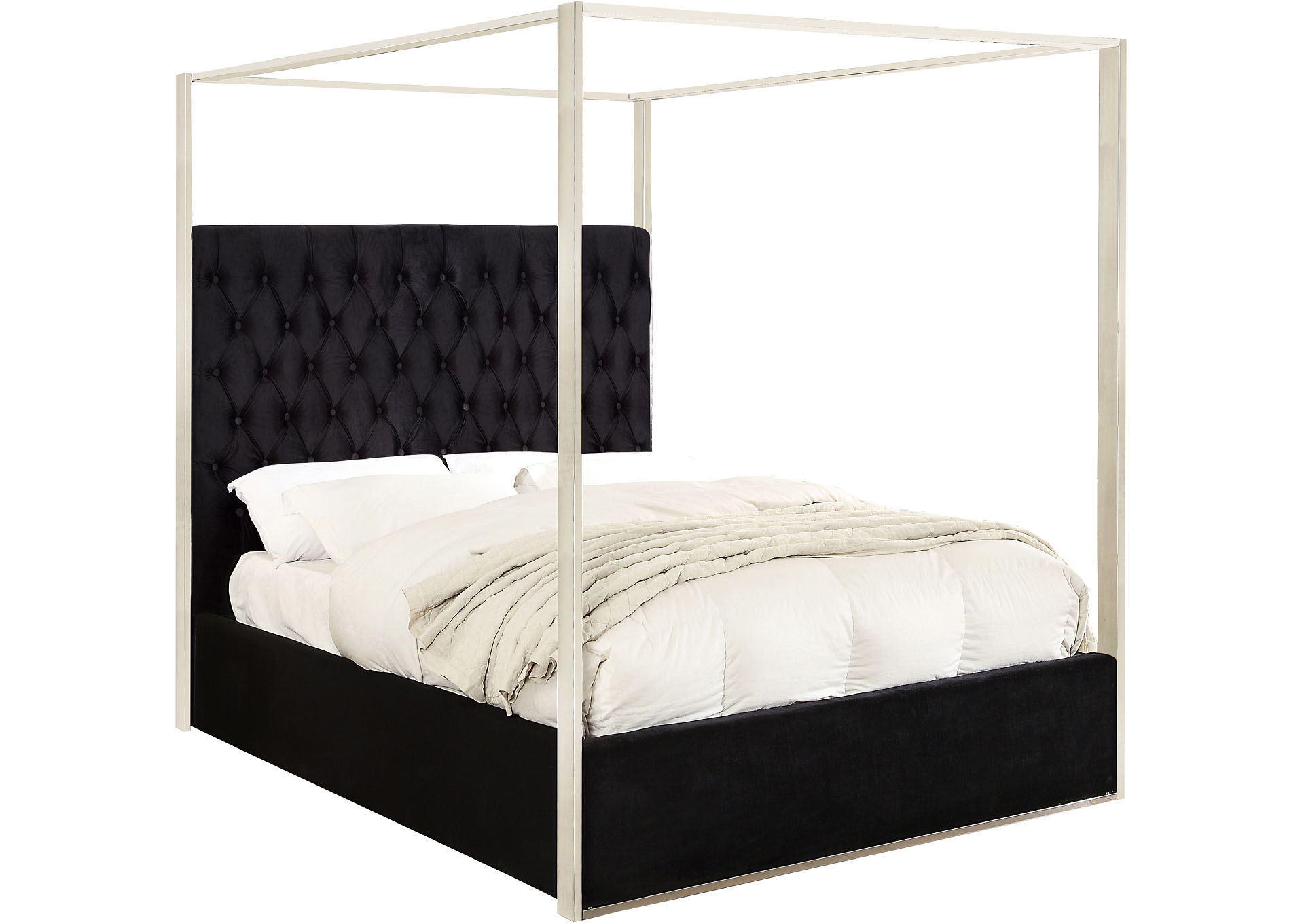 Adalyn Black Velvet Queen Bed Coco Furniture Galleries
