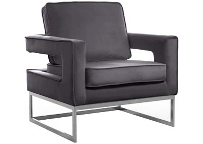 Reeva Grey Velvet Accent Chair