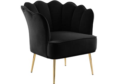Woodford Black Velvet Accent Chair
