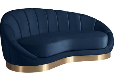 Image for Ala Navy Velvet Chaise