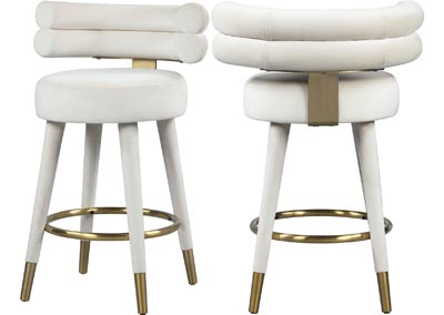 Image for Hazel Cream Velvet Counter Stool